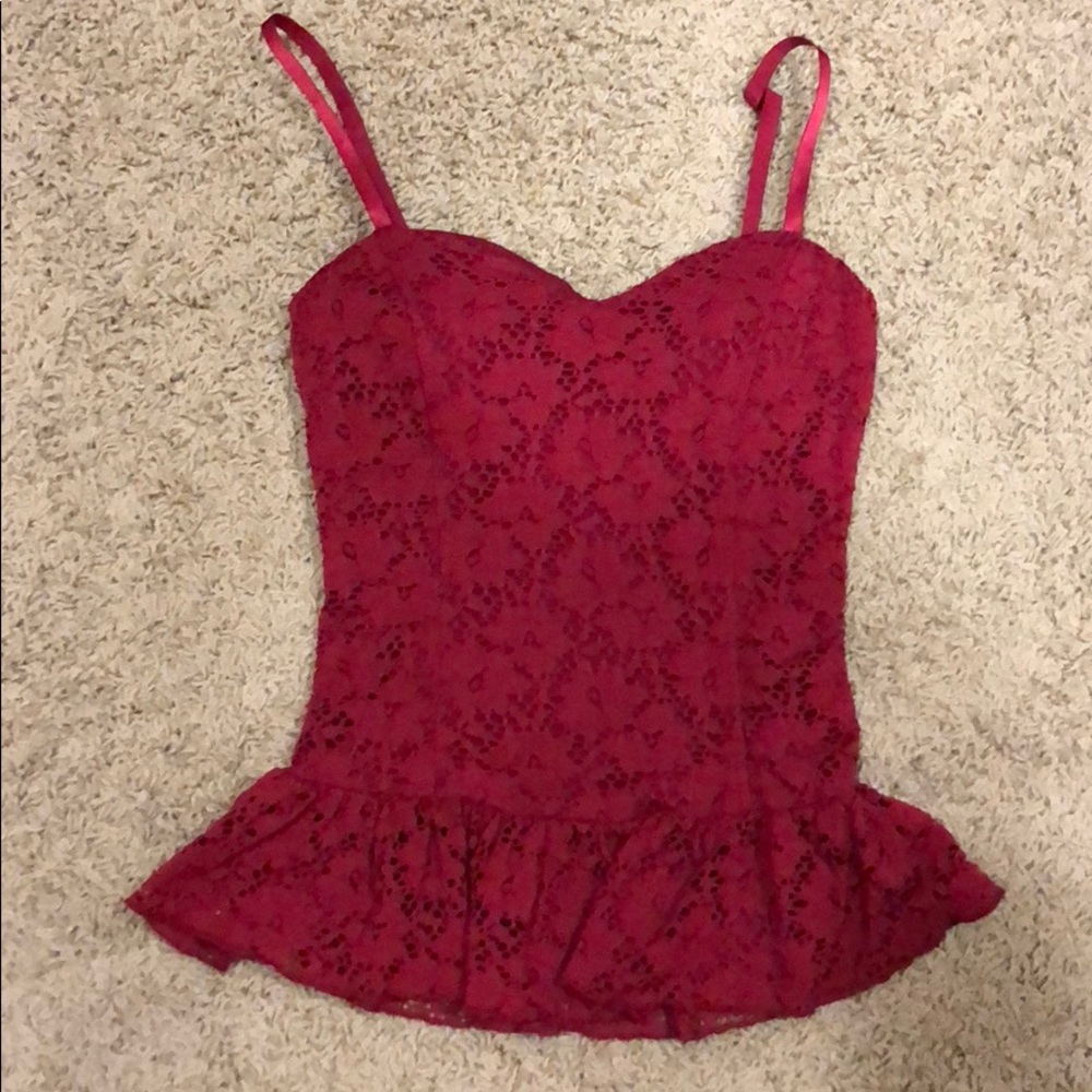 Red peplum top